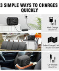 Portable Solar Generator 300W Peak Power Station With 260Wh Battery And 40W Solar Panel Included for wall, solar, car charging options