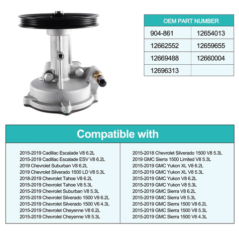 AULINK 904-861 vacuum pump; silver metal housing with black pulley, front view