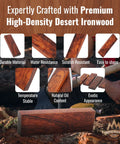 Expertly crafted Bookmatched Desert Ironwood Knife Handle Scales Burl Ball Pattern Grade A Pair with durability features displayed.