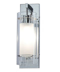 Dope Contemporary Chrome Wall Sconce With Clear Glass Cylinder Shade And Frosted Inner Shade, 1 Light Hardwired Vanity Lighting