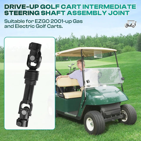 EZGO TXT Golf Cart Steering Shaft Assembly Joint Replacement For 2001 And Up Models 70580-G01 with black metal U-joint