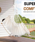 Heavy Duty Hammock Chair With Steel Spreader Bar And Adjustable Straps For Indoor Outdoor Use Up To 500 Lbs in use on a porch