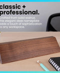 Blank Wood Desk Nameplate 2 By 8 Inches In Walnut Or Rosewood Finish Customizable With Your Text Or Logo Pro Grade Desk Accessory For Home Or Office Great For Makers And Creatives on a desk with pen and notebook