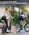 Indoor Magnetic Exercise Bike With AI Driven Personalization, Built In App, side view of bike in home setting