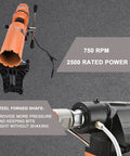 Diamond Core Drilling Machine With Bit For Wet Concrete Heavy Duty 8 Inch Core Drill Rig With Stand Wheel 750 RPM