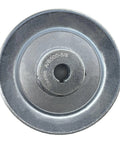 Top view of Heavy Duty 5 Inch Single Groove V Belt Pulley With 0.625 Inch Bore For A B 5L 4L V Belt Drives Durable 1020 Steel Zinc Plated.