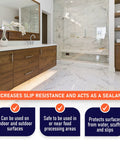 High Grip Non Slip Floor Coating And Sealant For Polished Marble Granite Porcelain Tile Concrete Pint Clear Penetrating Formula in modern bathroom.