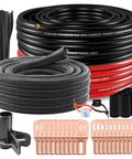 4 Gauge Copper Clad Aluminum Automotive Wire Kit 50 Feet Total With 25 Feet Red And 25 Feet Black Half Inch Wire Loom Battery Lugs