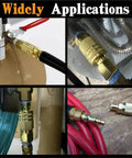 Beefed Up Quick Connect Hose Fittings Kit For Air Compressors 1/4 Inch NPT With 360 Degree Swivel Couplers And Plugs 22 Piece Set Includes Nipples Teflon Tape For Pro DIY Air Tool Setup on compressor hoses