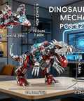 2 In 1 Dinosaur Mech Building Set With 422 Pieces Transforming T Rex Robot For Adults And Teens STEM Construction Model Educational Puzzle Toy Featuring Movable Joints And Armor And 2 Way Transformations on desk