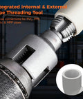 Two In One Pipe Threading Tool Set For DIY Pros Internal And External Threading Kit High Hardness Steel Electric Drill Compatible 2 Sets PVC And Metal Pipe Threader For Smooth Joints And Easy Pipe Projects, pipe threading bit on PVC