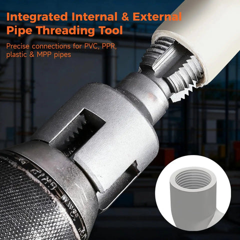 Two In One Pipe Threading Tool Set For DIY Pros Internal And External Threading Kit High Hardness Steel Electric Drill Compatible 2 Sets PVC And Metal Pipe Threader For Smooth Joints And Easy Pipe Projects, pipe threading bit on PVC