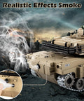 One Eighteen Scale Remote Control M1A2 Abrams Tank with realistic smoke effect, showcasing metal tracks and detailed design.