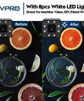 Comparison of image quality before and after using 12MP USB Camera With Light For Crisp 4K Streaming And No Fuss Ultra Smooth 1080P 120fps Recording IMX577 Low Light Sensor Plug And Play Compatible With Lightburn Windows Mac Linux Android, showing enhanced brightness and detail.