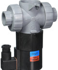 True Union Solenoid Valve With Three Quarter Inch Cpvc Heavy Wall Plastic Constructed Body And Epdm Seals For Rock Solid Continuous Duty Operation Plus No Sweat Socket And Threaded Hookup, showcasing valves and fittings.