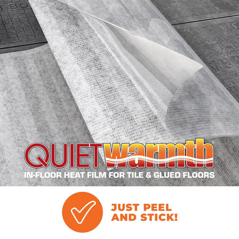 Radiant Floor Heating Mat For Tile And Stone 120V, 15 Sq Ft Coverage, 1.5x10 Mat, Peel And Stick Installation