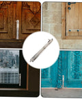 Heavy Duty Stainless Steel Sliding Gate Latch And Barn Shed Door Security Bar mounted on various doors and windows.