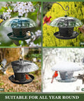 Outdoor Bird Feeder Dual Use Metal Mesh With Weatherproof Dome 2.5 Pound Seed Capacity for Finches and Cardinals in all seasons