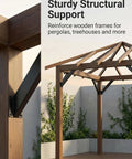 Heavy Duty Pergola Brackets Kit 8Pc Steel Corner Connectors 45 Degree Angle Supports for wooden pergola structure