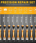 86 Piece Magnetic Screwdriver Set With Torx Slotted Phillips Precision Drivers for electronics and repairs, 9 orange handles