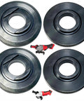 Four Pack Inner Disk Flange Nut Kit For Angle Grinders Replacement Parts Bulked Up With Wear Resistant Steel, front view.