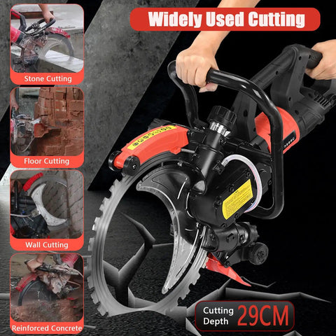 Pro Rigged Heavy Duty 9500 Watt Electric Concrete Ring Saw With Fast Copper Motor, 29CM cutting depth for masonry work.
