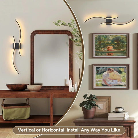Cordless Rechargeable Wall Sconces Set Of 2 With Dimmable LED Mood Lighting, No Wiring Needed, mounted beside art and mirror