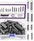 Solid Carbon Steel Spring Assortment Kit With 250 Piece Count Featuring 5 Versatile Compression Sizes For Heavy Duty Repairs And DIY Projects To Keep Your Gear Running Smooth And Tough Out There. 250-piece spring kit in clear storage box