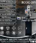Badass 1300W Brushless Milling And Drilling Machine With R8 Taper Power Feed And Three Axis DRO, showcasing metal construction and digital controls.
