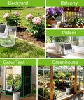 Smart WiFi Solar Drip Irrigation System For Indoor And Outdoor Use With App Control And Automatic Plant Waterer Kit in various settings