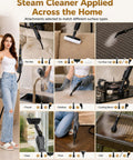 Gevolcm G1 Pro Steam Cleaner With 3 Level Adjustable Handle And 18 Accessories White Portable Handheld Engine for diverse home cleaning.