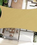 16 By 20 Foot Rectangular Sun Sail Shade Canopy UV Block Outdoor Shade For Patio And Garden Backyard Pergola Cover Sand Color Weather Resistant Durable Material With Easy Install over patio area