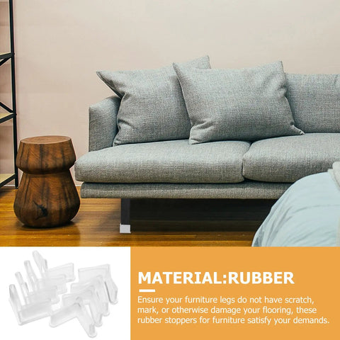 8 Piece Rubber Furniture Angle Foot Pads And Corner Protectors For L Shaped Edges on sofa leg