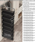 Premium Pullout Shoe Rack Organizer For Closet adjustable height display showing dimensions and fitting requirements in a wardrobe.