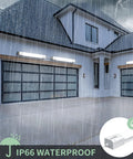 5000K LED Ceiling Light Fixture With Plug In, Linkable 16W Shop Tube Light for outdoor use, IP66 waterproof above garage doors