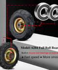 Heavy Duty Industrial Cart Castor Set Of Four With Roll Smooth As Butter Pneumatic Rubber Wheels showing 6204 full ball bearing and tire details.