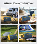 Four images showing a 3000W Pure Sine Wave Inverter From 12V DC To 110V And 120V used in RVs, boats, solar setups, and camping.