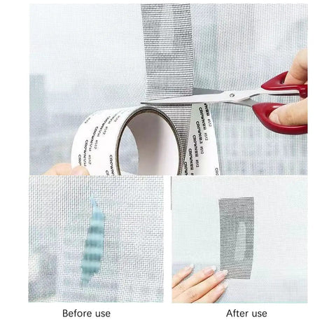 Self Adhering Window Screen Repair Tape For Torn Screens, Easy No Fuss Quick Fix For Doors And Windows, Weather Resistant Mesh Patch, installation