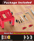 Heavy Duty Precision Aluminum Door Latch And Strike Plate Mortise Tool And Router Template Jig with included accessories.