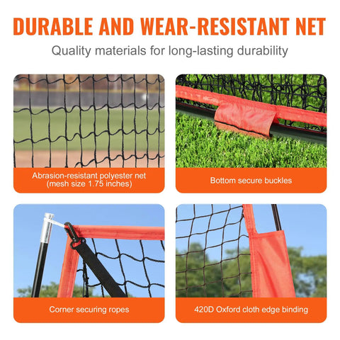7x7 Ft Baseball And Softball Practice Net Portable Training Net with durable polyester mesh and secure buckles