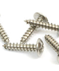 Size 10 X 3/4 Inch Truss Head Phillips Wood Screws, 100 Piece Bulk Featuring Top Shelf 304 Stainless Steel on white background.