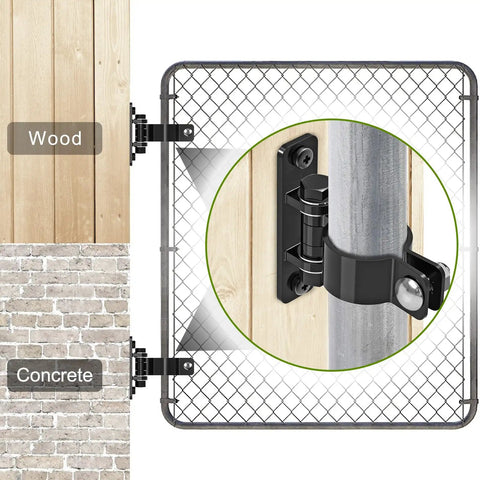 Heavy Duty Chain Link Gate Hinges 4 Pairs 2 And 3 Eighths Inch Outer Diameter Carbon Steel Wall Mount Fence Hardware