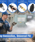 Man using Beefy Workhorse, Heavy Duty High Pressure Air Blow Gun With 27 To 42 Inch Extendable Wand in industrial setting