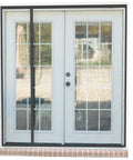 Magnetic Screen Door For French And Sliding Doors, Heavy-Duty Hands-Free Fiberglass Mesh With Self-Closing Magnetic Seal, Black Trim, Fits 70x80 Inch Doors, Screen Size 72x82.
