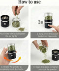 Steps to use On The Go Portable Mini Electric Grinder for Spices and Herbs with 50ml jar and stainless steel blades