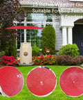 13 Inch Metal Bird Feeder Baffle Rain Guard for Outdoor Hummingbird Feeders Hanging Weather Shield Cover displayed in garden.