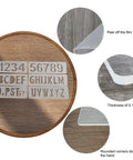 Premium Acrylic Letter And Number Router Templates Pack Of Six Hella Durable Woodcarving Stencils With Punctuation Marks Totally Legit For Any Diy Project Or Custom Engraving Job Measuring Roughly 7By2 Inches, showing cutout numbers and letters on wooden surface.