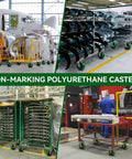 Heavy Duty Caster Wheel Set Of 4 6 Inch By 2 Inch Polyurethane Industrial Casters with 2 Brakes and 2 Swivel used in factories
