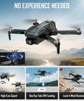 Foldable Drone With 4K Camera For Adults And Beginners, FPV RC Quadcopter in flight, showcasing brushless motors and GPS follow.