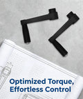 Heavy Duty 2Pc Rotary Machine Handle Featuring Durable Nylon Construction With Ergonomic Shaped Crank And Black Non-Slip Surface For Precise Manual Adjustments On Milling Machines And Work Benches Great For Industrial Shop Use on a blueprint background.